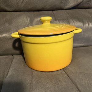Parini Yellow Flameproof Baking Pan Non Stick Stoneware Cookware W Lid 1.5 QT